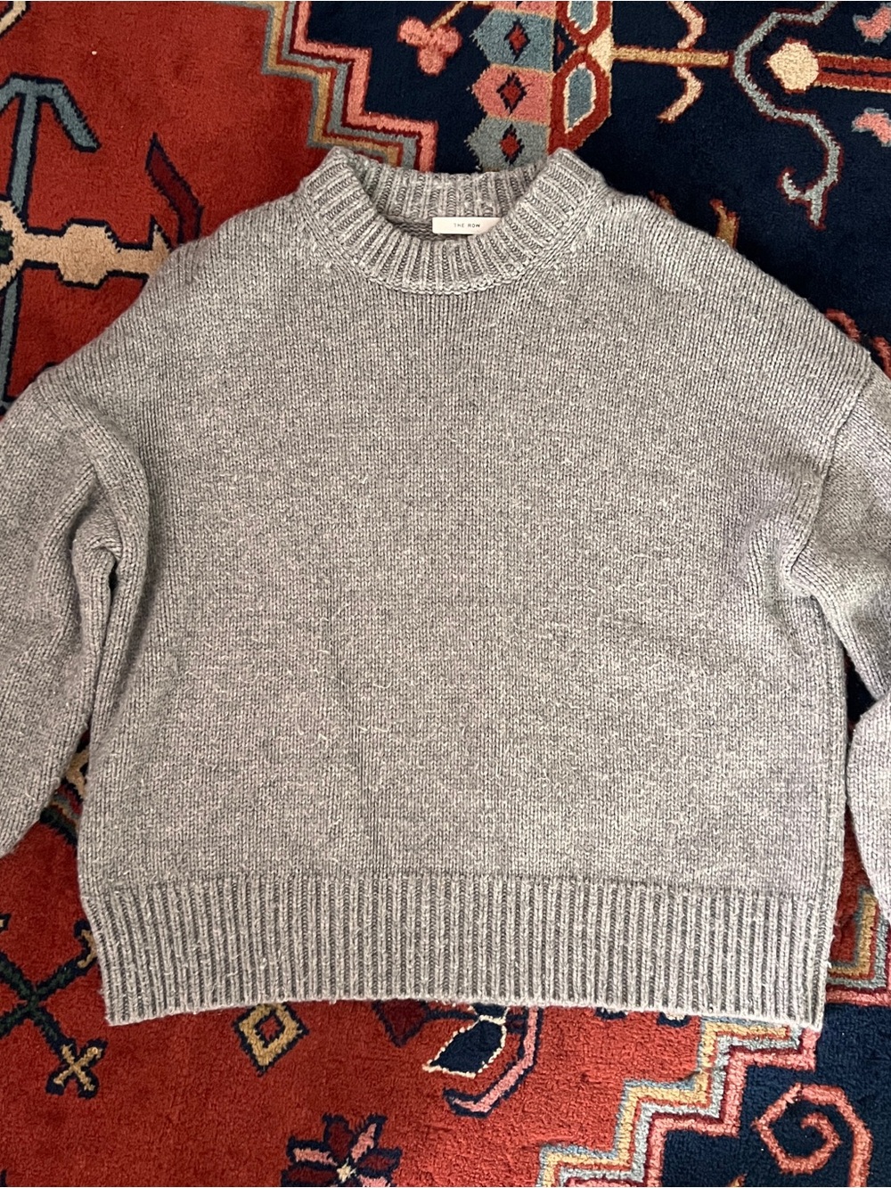 The Row Ophelia Heather Gray Crewneck Knit Sweater